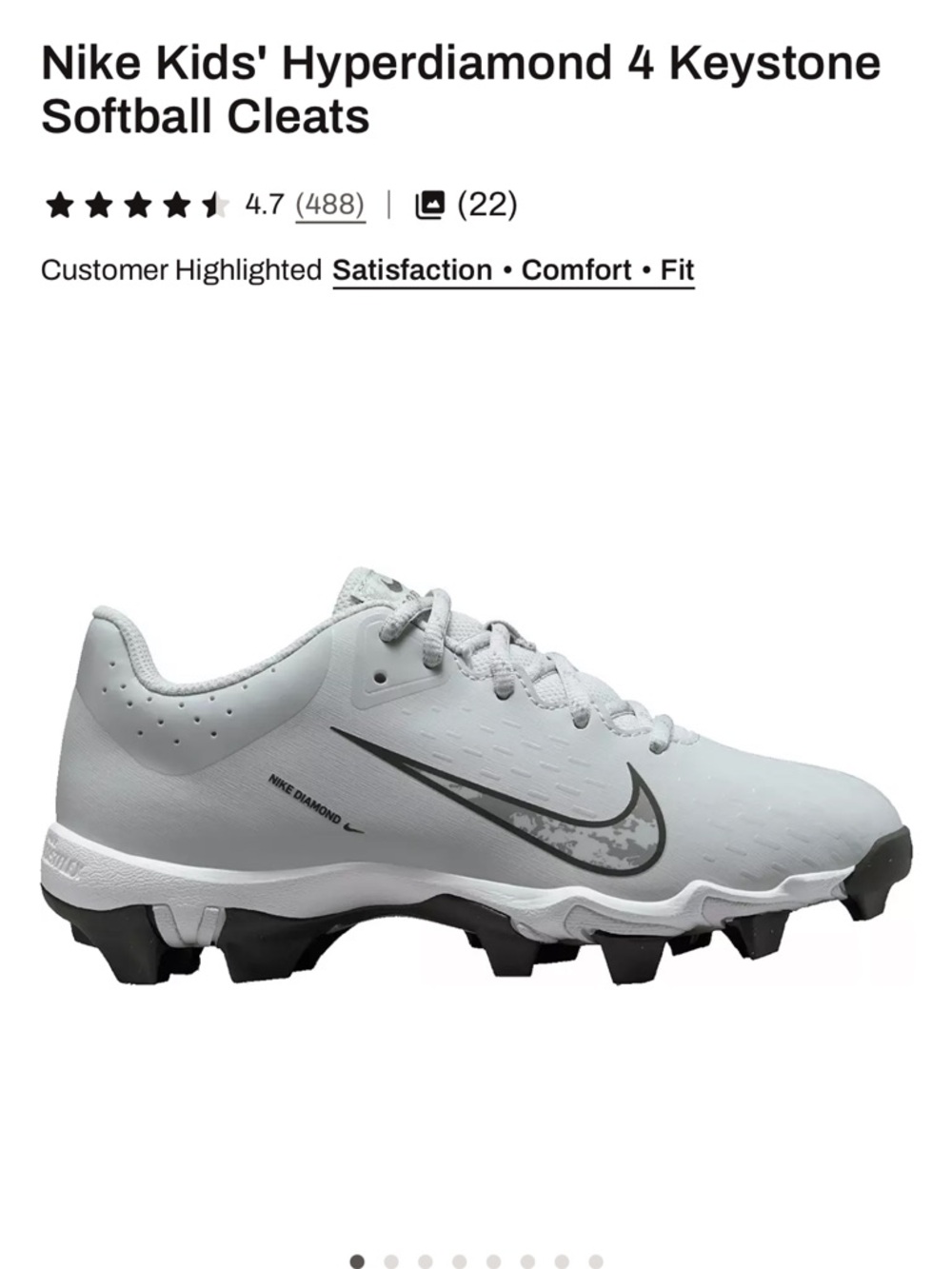 Nike Kids White & Black Hyperdiamond 4 Keystone Cleats